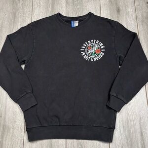 DIVIDED H&M logo graphic sweater XS  Tiger Roses Power Unite print